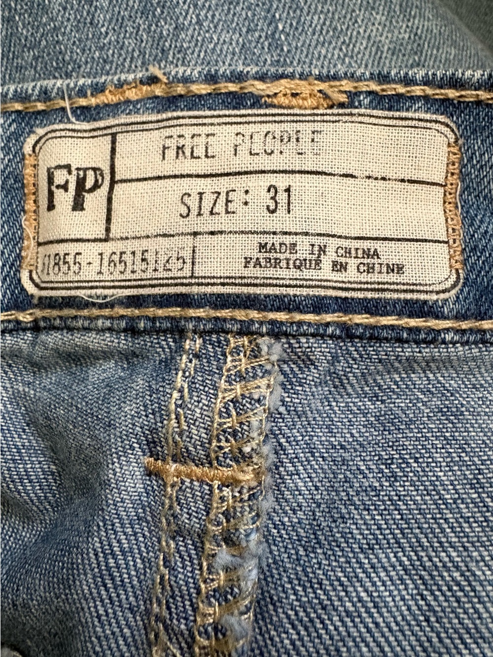 NWOT Free People Bali Patchwork Flare Leg Soft Vintage Wash Denim Jeans 31 - Picture 7 of 9